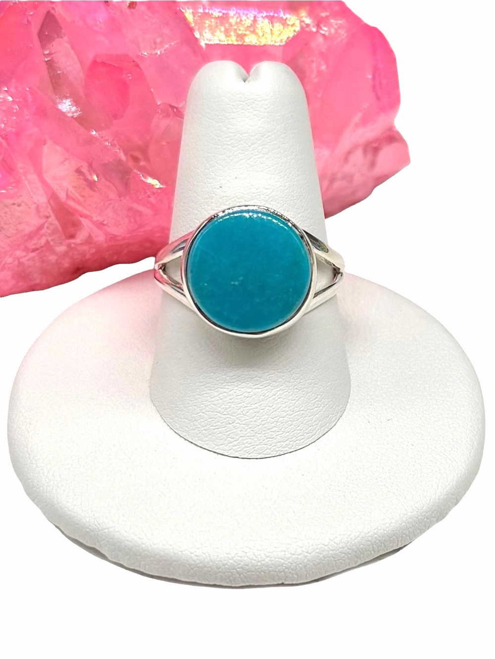 Aztec Mountain Turquoise Ring Size 8.5 Solid 925 Sterling Silver